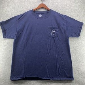 GUY HARVEY MEN'S BLUE  SHORT CREW NECK SLEEVE TEE SHIRT SIZE XL